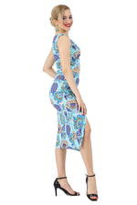 Load image into Gallery viewer, Garden Floral Print Pencil Skirt With Twist Detail