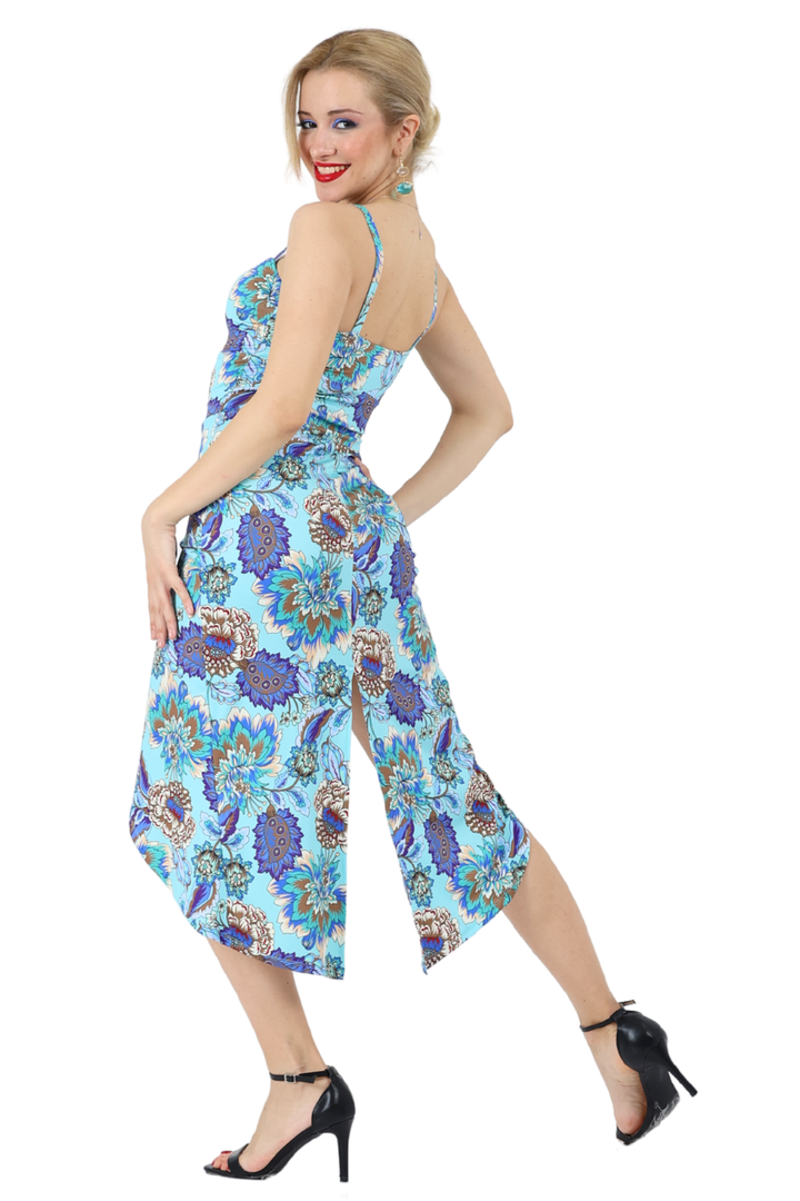 Garden Floral Print Wrap Effect Dress With Twist