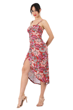 Load image into Gallery viewer, Garden Floral Print Wrap Effect Dress With Twist