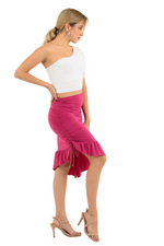 Load image into Gallery viewer, Gathered Asymmetric Tango Skirt with Ruffles
