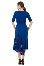 Load image into Gallery viewer, Asymmetric Tango Skirt With Lace Panel