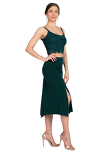 Load image into Gallery viewer, Gathered Tango Skirt with Slits
