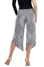 Load image into Gallery viewer, Geometric Print Asymmetric Cropped Pants
