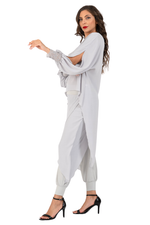 Load image into Gallery viewer, Georgette Long Tail Top With Lace Details