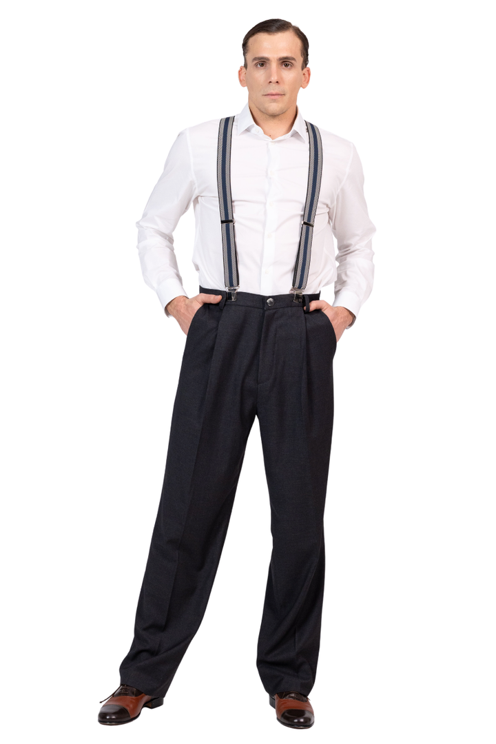 Graphite Tango Pants With Front Pleat