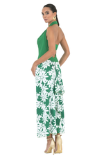 Load image into Gallery viewer, Green Floral Open Back Dress
