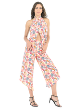 Load image into Gallery viewer, Tropical Pastel Asymmetric Cropped Pants
