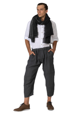 Load image into Gallery viewer, Grey Casual Linen Cropped Pants