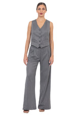 Load image into Gallery viewer, Grey Pinstripe Women&#39;s Tailored Trousers