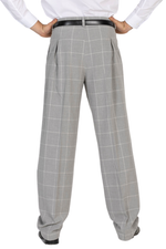 Load image into Gallery viewer, Grey Plaid Pants With Front And Back Pleat

