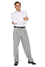 Load image into Gallery viewer, Grey Plaid Pants With Front And Back Pleat
