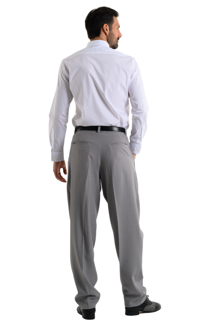 Light Grey Tango Pants With Four Pleats