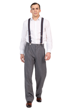 Load image into Gallery viewer, Grey Striped Tango Pants With Two Pleats
