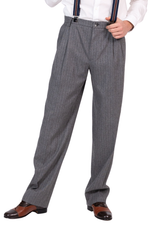 Load image into Gallery viewer, Grey Striped Tango Pants With Two Pleats