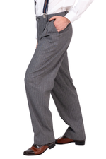 Load image into Gallery viewer, Grey Striped Tango Pants With Two Pleats