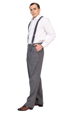 Load image into Gallery viewer, Grey Striped Tango Pants With Two Pleats