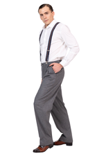Load image into Gallery viewer, Grey Striped Tango Pants With Two Pleats