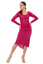 Load image into Gallery viewer, Fuchsia Guipure Lace Blouse With Lining
