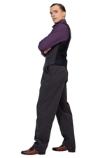 Load image into Gallery viewer, Charcoal Men's Tango Pants With Three Pleats