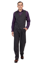 Load image into Gallery viewer, Charcoal Men's Tango Pants With Three Pleats