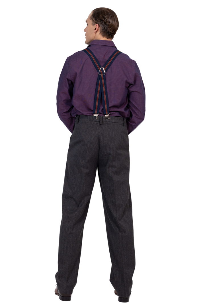 Charcoal Men's Tango Pants With Three Pleats