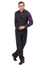 Load image into Gallery viewer, Charcoal Men's Tango Pants With Three Pleats