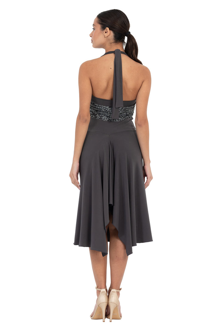 Halter-neck Tango Dress with Lace Bust