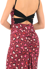 Load image into Gallery viewer, Heart Print Low Back Midi Fishtail Dress