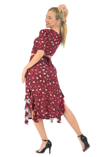 Load image into Gallery viewer, Heart Print Skirt With Side Ruffles