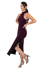 Load image into Gallery viewer, High Neck Open Back Tango Dress With Lace Trim