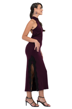 Load image into Gallery viewer, High Neck Open Back Tango Dress With Lace Trim