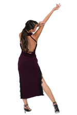Load image into Gallery viewer, High Neck Open Back Tango Dress With Lace Trim