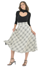 Load image into Gallery viewer, Houndstooth Plaid A-Line Midi Skirt
