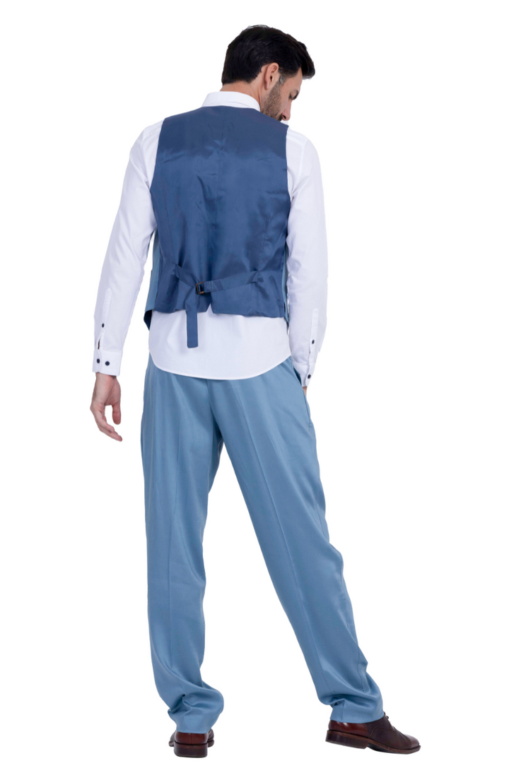 Indigo Blue Men's Tango Pants With Three Pleats (44)