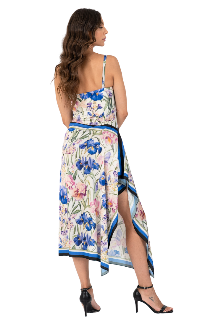 Iris Floral Print Draped Halter Neck Dance Top