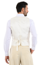 Load image into Gallery viewer, Beige Pinstriped Men&#39;s Tango Vest
