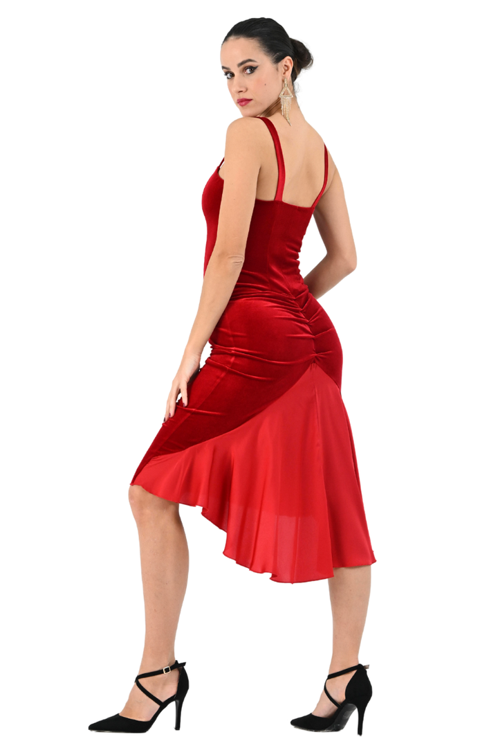 Jacqueline Velvet Mermaid Tango Dress With Satin Tail