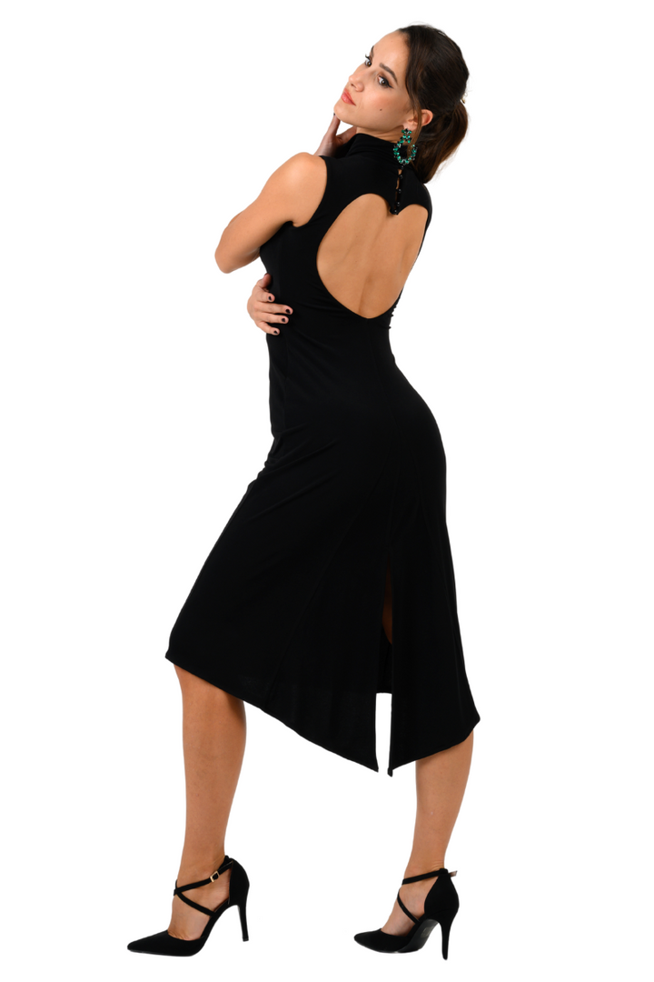 Jersey Tango Dress With Heart Cutout