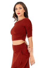 Load image into Gallery viewer, Gathered Dance Top With Half Sleeves