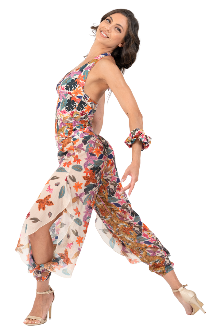 Jungle Print Adjustable Halterneck Top