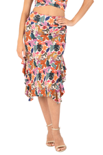Load image into Gallery viewer, Jungle Print Skirt With Side Ruffles