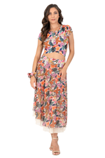 Load image into Gallery viewer, Jungle Print Two-layer Georgette Skirt