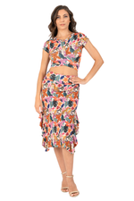 Load image into Gallery viewer, Jungle Print Skirt With Side Ruffles