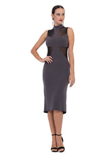 Load image into Gallery viewer, La Noche Fishtail Tango Dress With Mesh Details