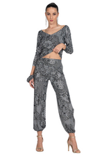 Load image into Gallery viewer, Lace Print Babucha Tango Pants With Slits
