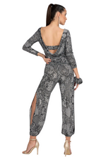 Load image into Gallery viewer, Lace Print Babucha Tango Pants With Slits
