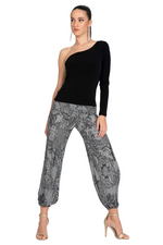 Load image into Gallery viewer, Lace Print Babucha Tango Pants With Slits
