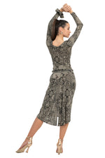 Load image into Gallery viewer, Lace Print Tango Skirt With Back Slit
