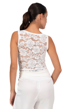 Load image into Gallery viewer, Lace Back Tango Top With Draped Neck
