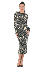 Load image into Gallery viewer, Lace Motif Print Tango Dress With Open Back